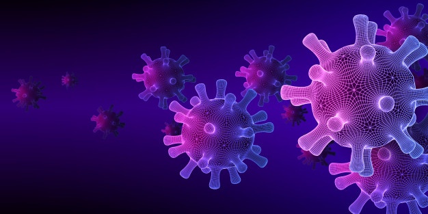 coronavirus-covid-19-medical-background-with-technology-styled-schematic-grid-viruses-floating-in-blue-and-purple-scientific-abstraction_116953-1000